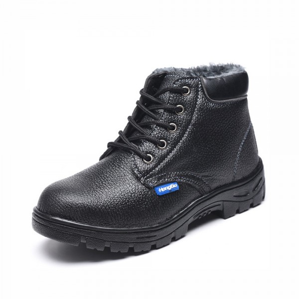 Winter Keep Warm Fleece Lining Puncture Proof Anti-Smashing Steel Toe Work Boots Safety Shoes
