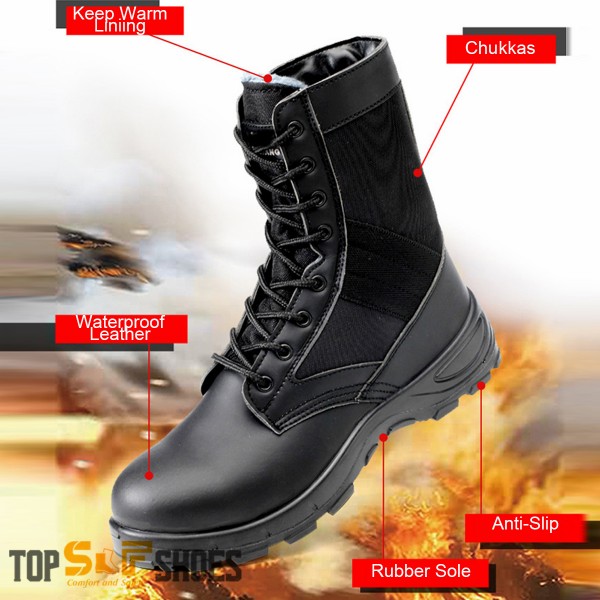 High Work Boots Lace Up Leather Puncture Proof Anti-Smashing Steel Toe Safety Shoes