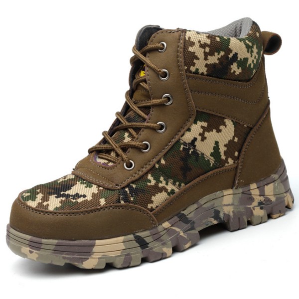 Camouflage Anti-Slip Sole Puncture Proof Anti-Smashing Steel Toe Work Boots Safety Shoes