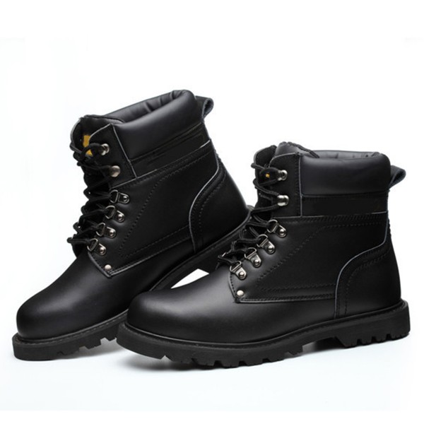 Waterproof Leather Puncture Proof Anti-Smashing Steel Toe Work Combat Boots Safety Shoes