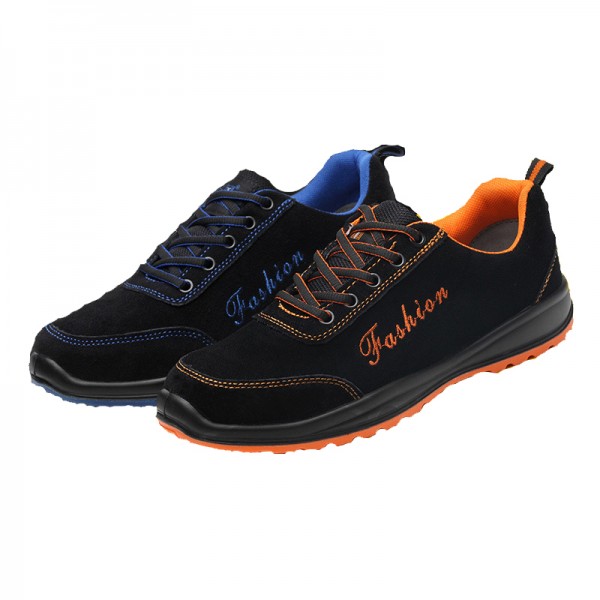 Ultra Light Anti-Slip Sole Anti-Smashing Steel Toe Work Safety Shoes Orange||Blue