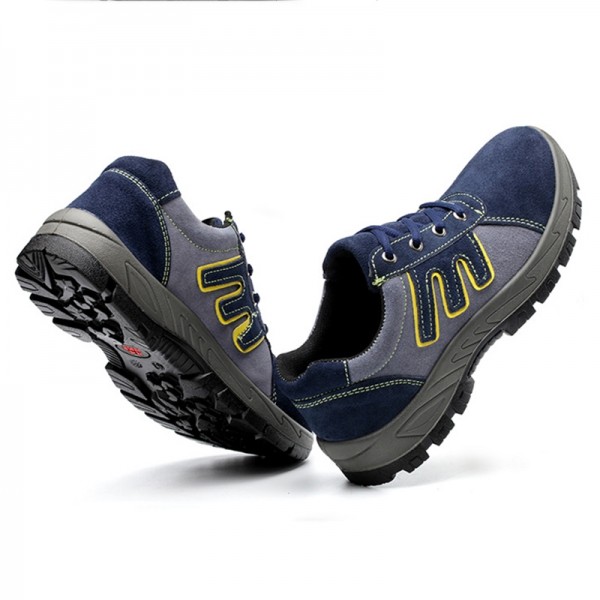 Breathable Light Weight Suede Non Slip Insulated Puncture Proof Steel Toe Work Safety Shoes